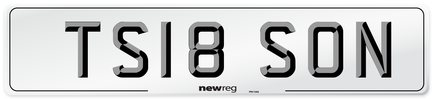 TS18 SON Number Plate from New Reg